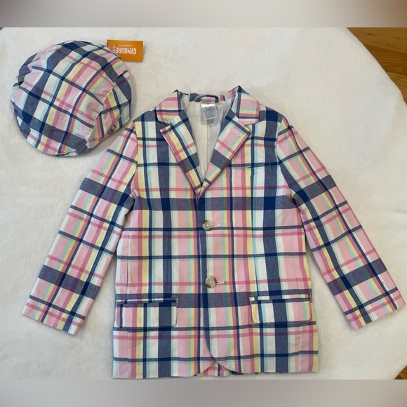 Gymboree Other - Kids Gymboree Pink and Blue Blazer Classic Plaid Design
Hat ~ NWT
Jacket ~ NWOT
